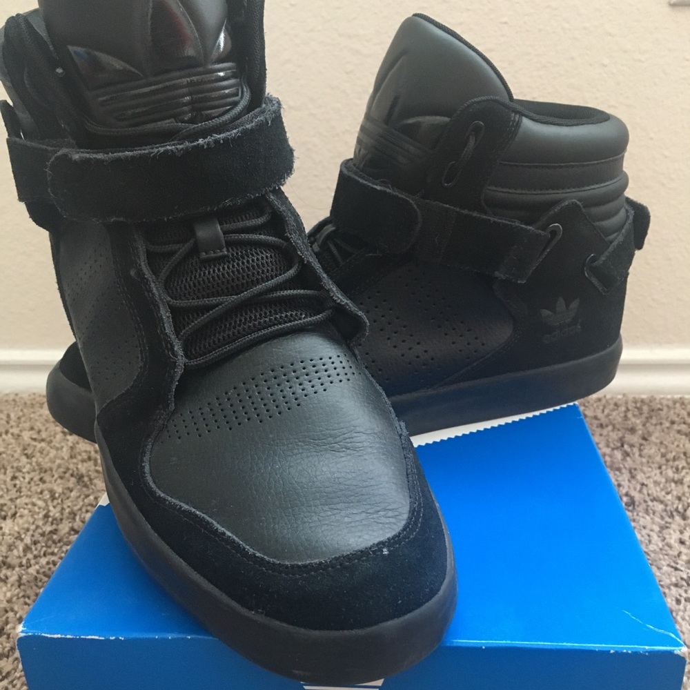Adidas Black/Black High Top Sneakers